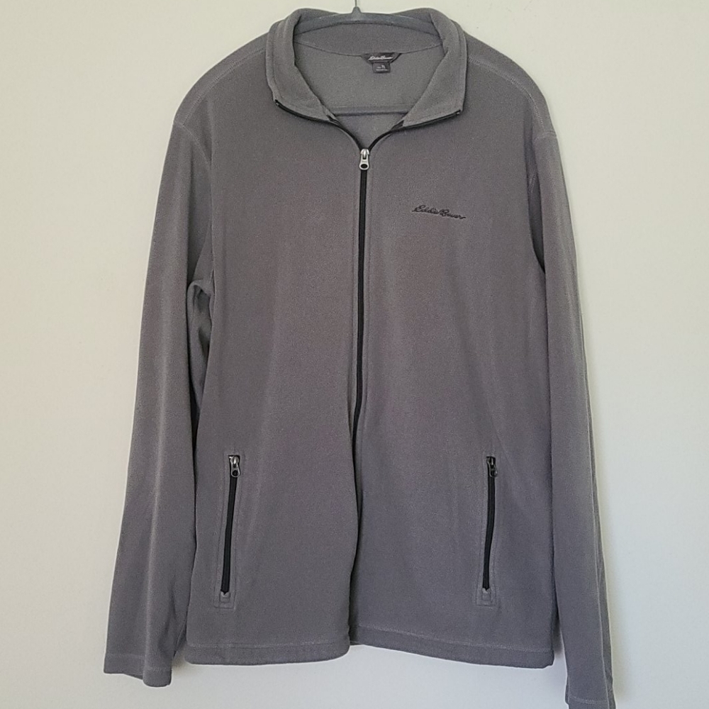 Eddie Bauer Gray Full-Zip Fleece TALL